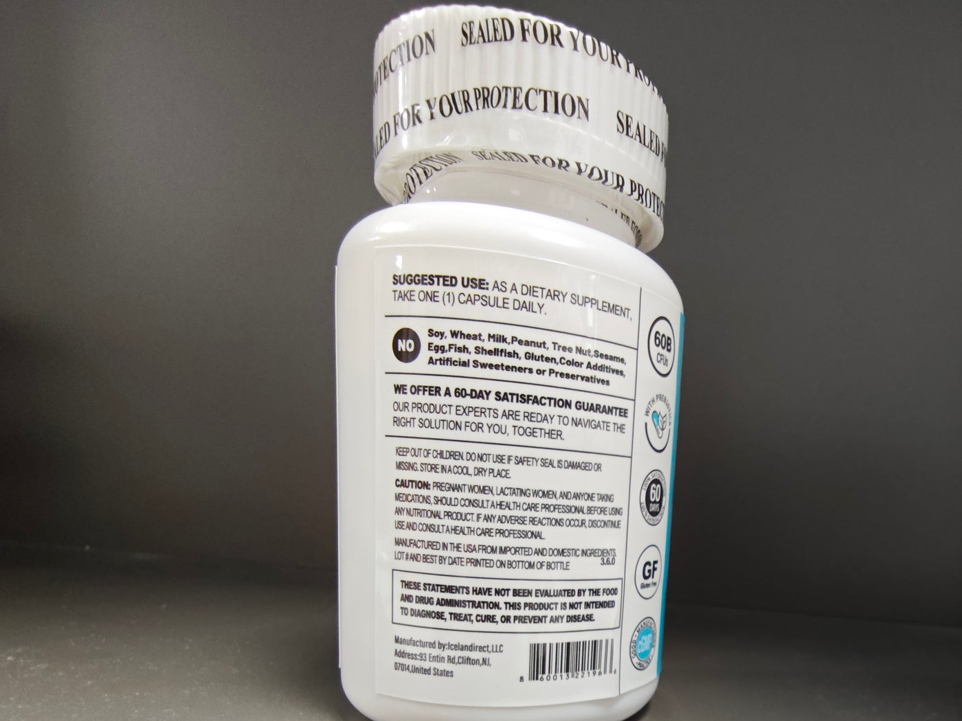 BSYS 60 Billion CFU Probiotic Capsules  Acid-Resistant Stomach-Resistant