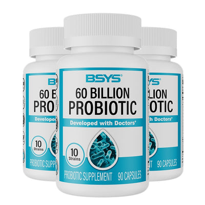 BSYS 60 Billion CFU Probiotic Capsules  Acid-Resistant Stomach-Resistant