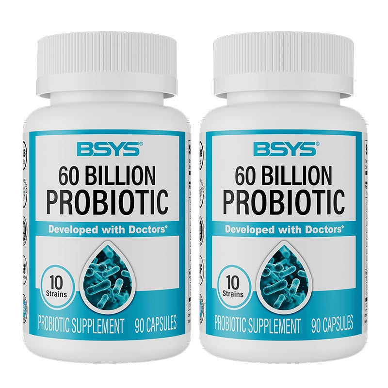 BSYS 60 Billion CFU Probiotic Capsules  Acid-Resistant Stomach-Resistant