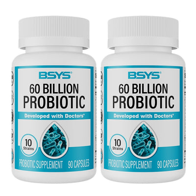 BSYS 60 Billion CFU Probiotic Capsules  Acid-Resistant Stomach-Resistant
